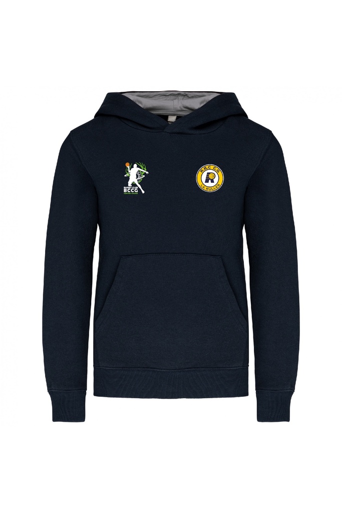 K453 Sweat à capuche enfant Navy Grey (12/14 ans)